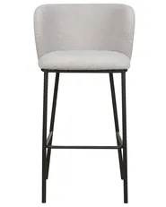 Set of 2 Bar Chairs MINA Boucle Light Grey_883964
