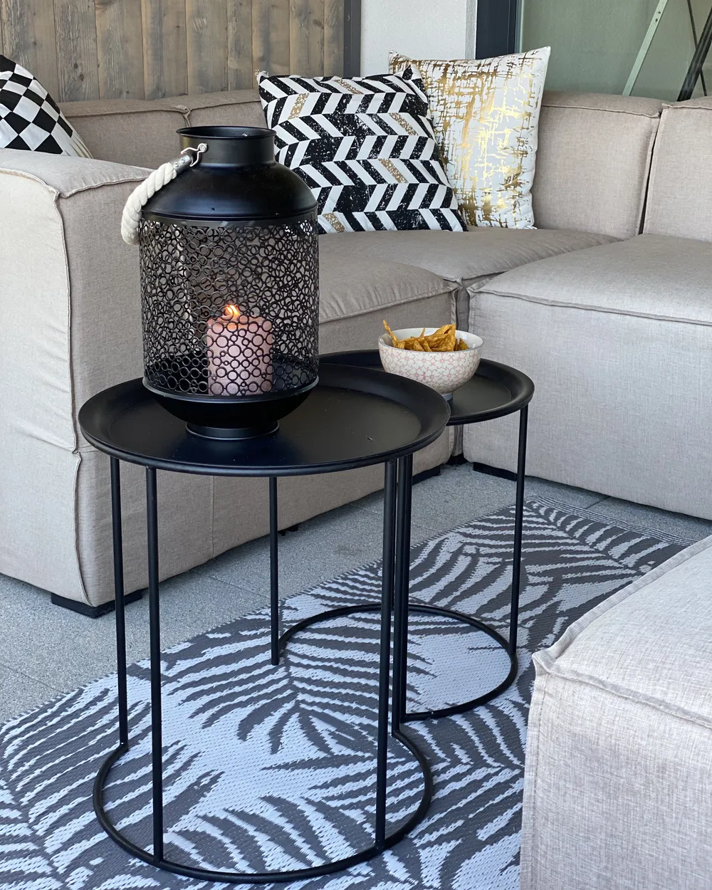 Set of 2 Side Tables TWINS Metal Black_767530