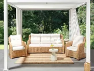 Garden Sofa Set 5 Seater ALESSANO Rattan Natural_928580