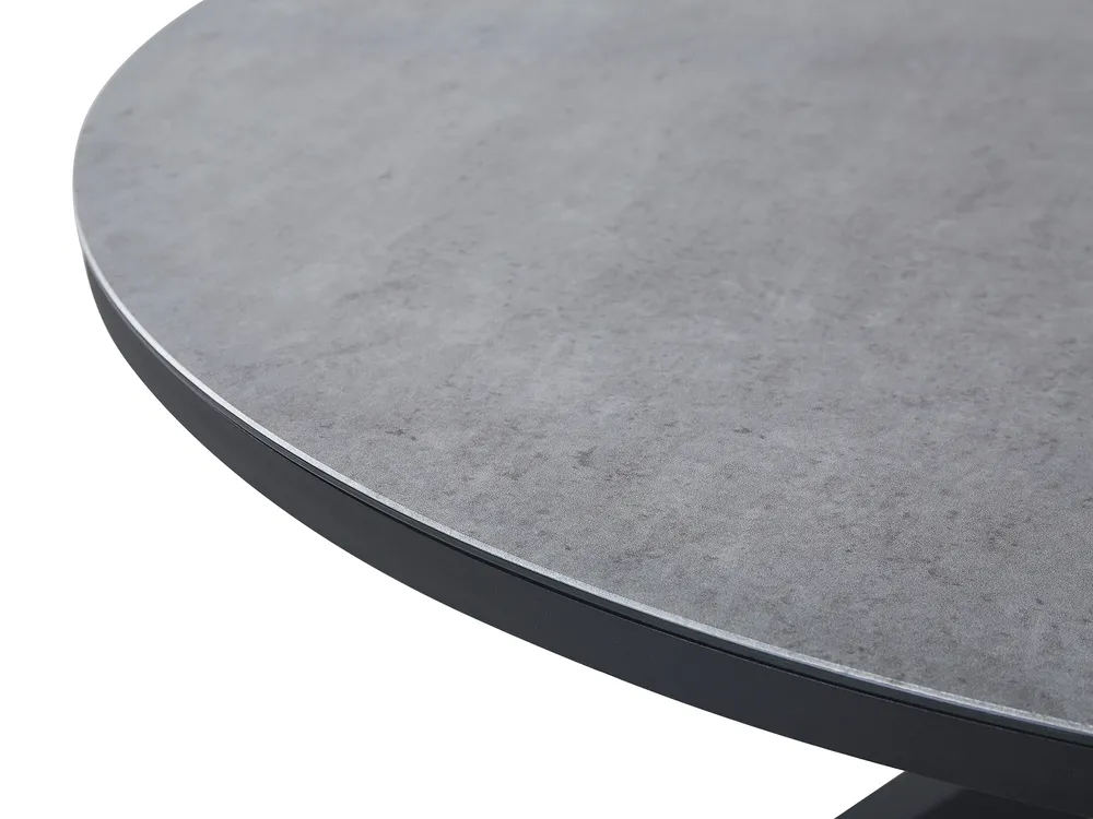 Garden Dining Set 4 Seater MALETTO/GROSSETO Metal Marble Effect Grey/ Black_938102