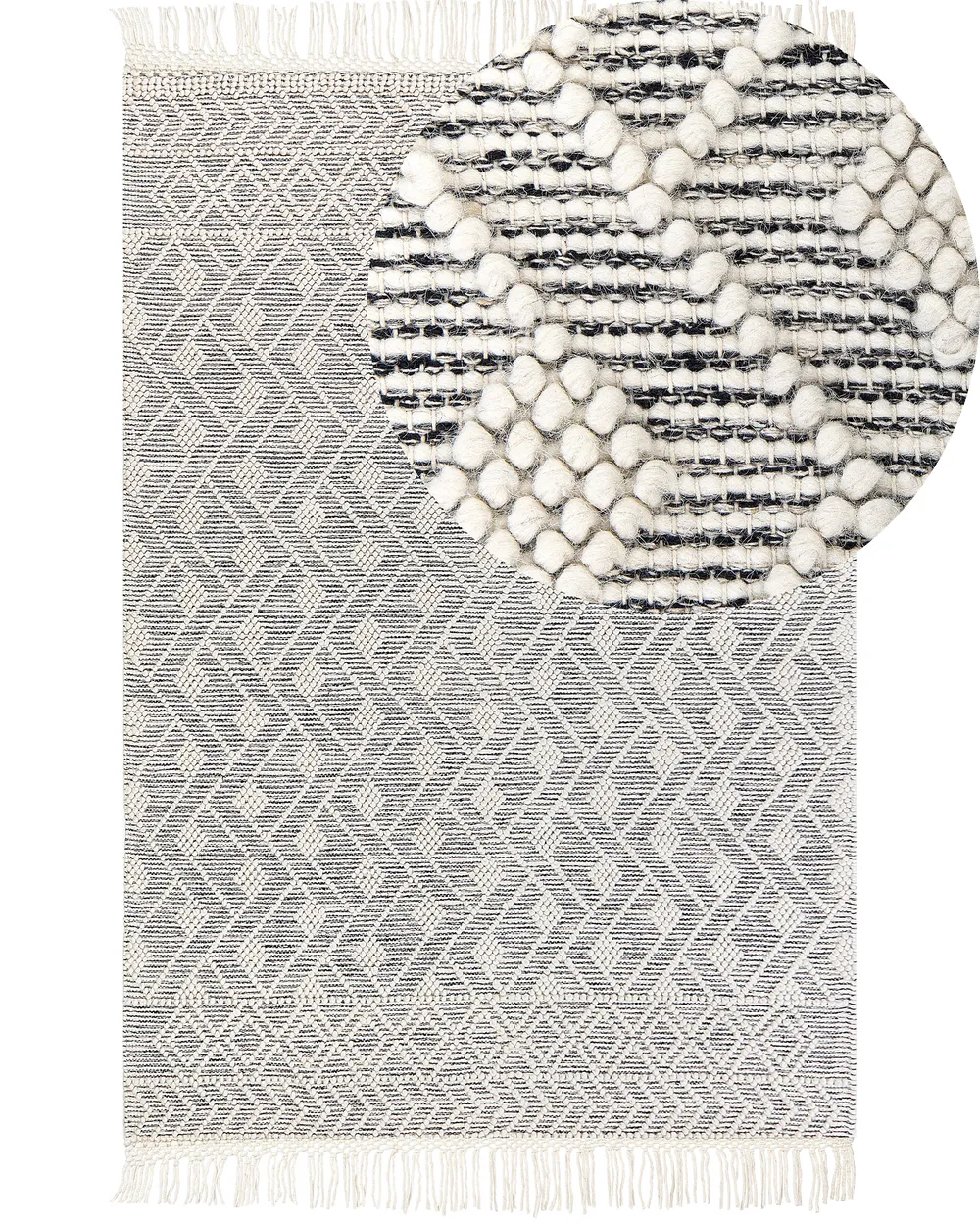 Rug KAVAK Black 160 x 230 cm Wool
