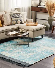 Rug AKARSU Blue 160 x 230 cm Viscose_837069