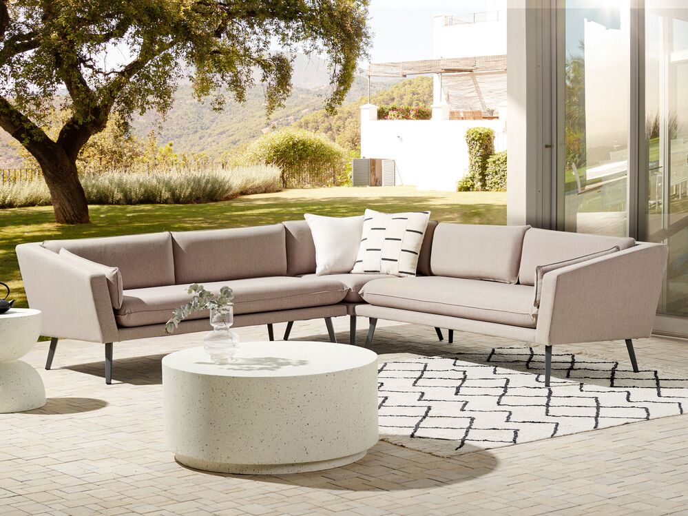 Trädgårdshörnsoffa 5-sits LORETELLO Beige