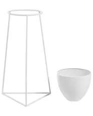 Elevated Plant Pot LIPARIS 30 cm Metal White_1117170
