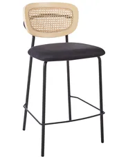 Set of 2 Bar Chairs MAYETTA Rattan Black_931913