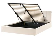 Ottoman Bed DREUX Velvet Light Beige 160 x 200 cm (EU King Size)_1012267