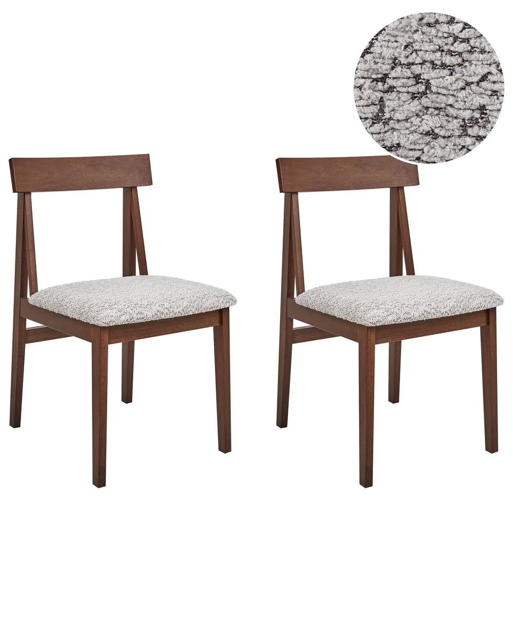 Set of 2 Dining Chairs ISLE Wood Brown/ Grey