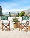 Set of 2 Garden Chairs CINE Acacia Wood Dark Green