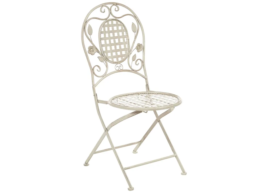 Garden Dining Set 4 Seater BIVIO Folding Metal Off-White_807857