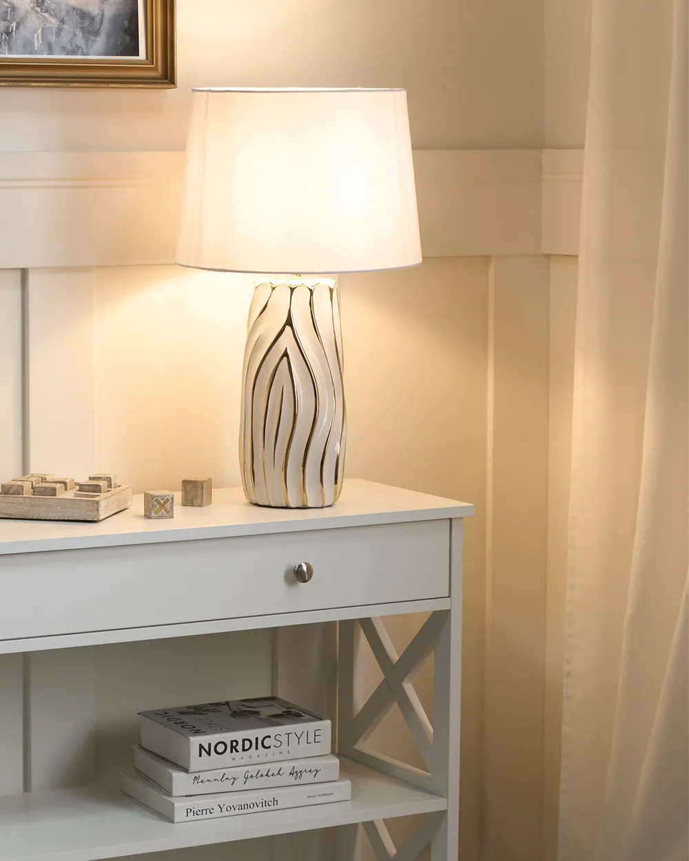 Table Lamp PATUCA Ceramic White