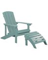 Garden Chair ADIRONDACK with Footstool Turquoise