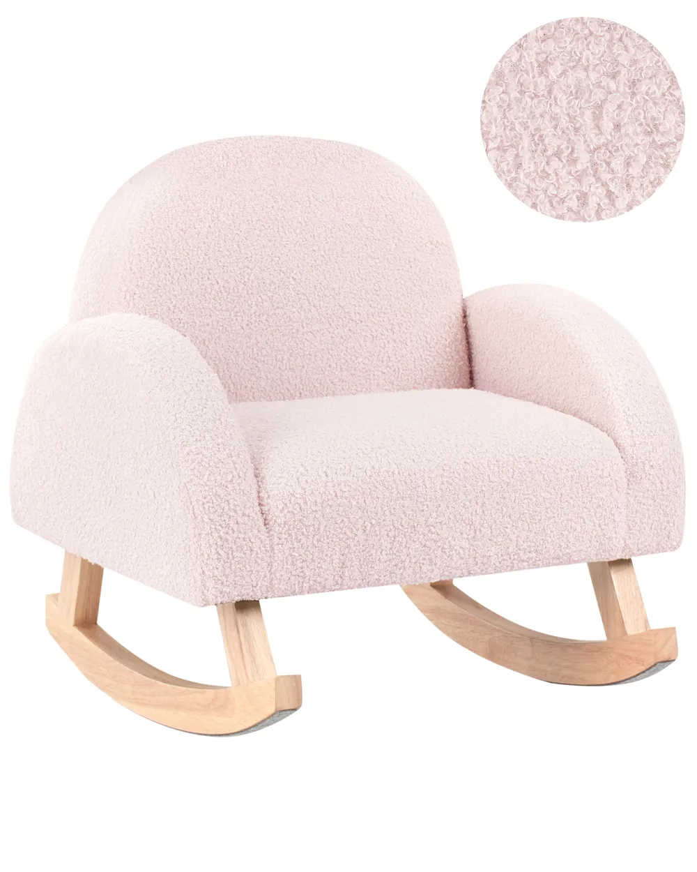 Kids Rocking Chair HUG Boucle Pastel Pink