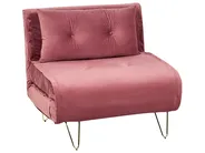 Single Sofa Bed VESTFOLD Velvet Pink_850974