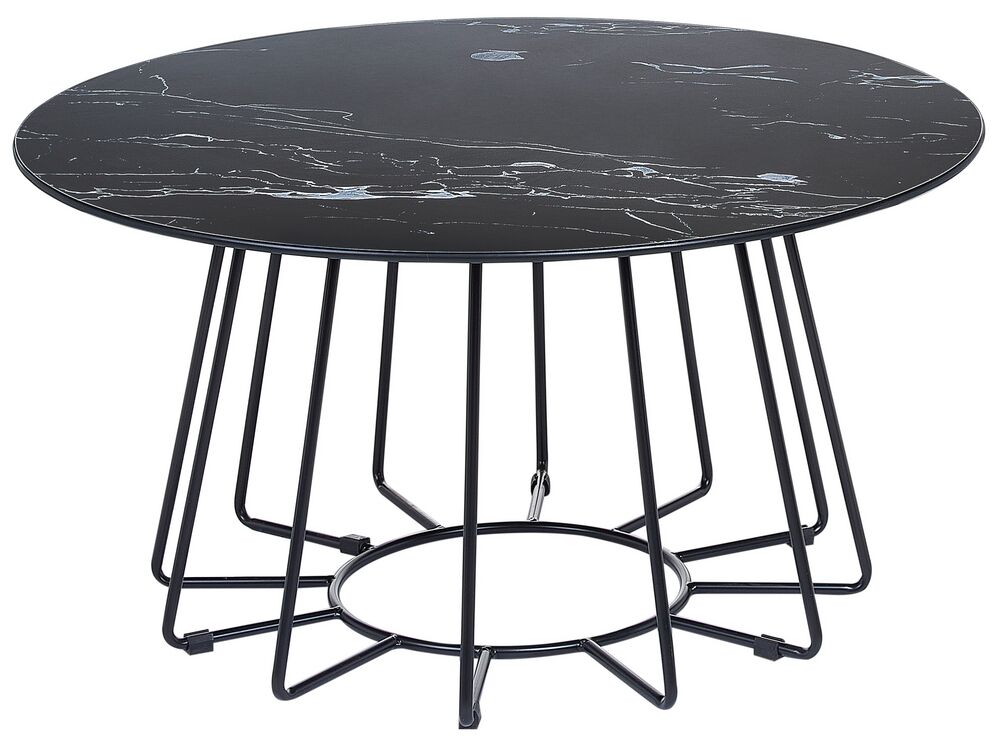 Sofabord BERNIE Herdet glass Svart marmor