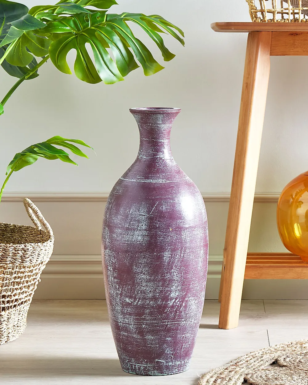 Decorative Vase KARDIA 57 cm Ceramic Brown_1171936