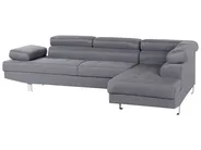Corner Sofa 5 Seater NORREA Fabric Grey Left Hand_685995