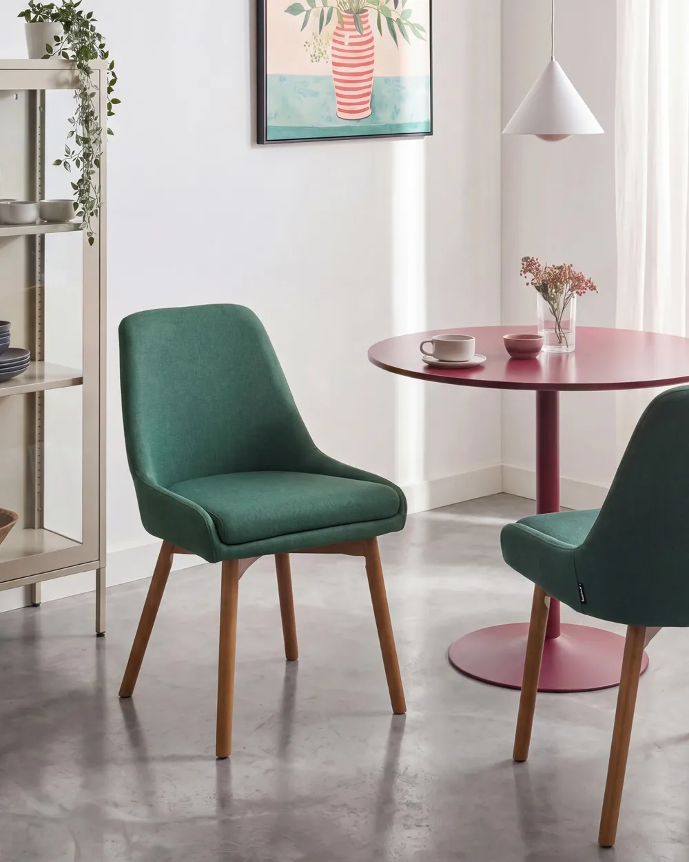 Set of 2 Dining Chairs MELFORT Dark Green