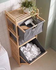 Kallistuva pyykkikaappi CUTERVO 40 cm Bambu Vaaleanruskea_1135433