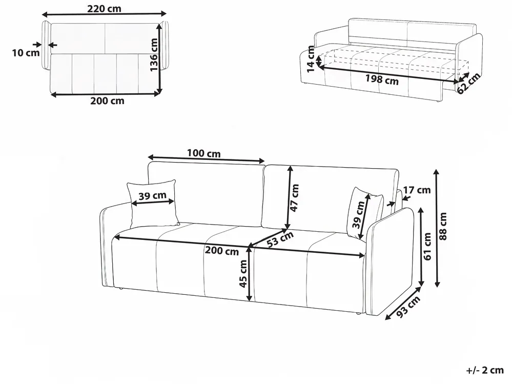 Bäddsoffa 3-sits EGGE Sammet Ljusbrun_1020948