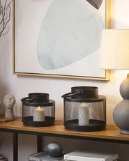 Lantern YAMDENA 24 cm Metal Black_828456