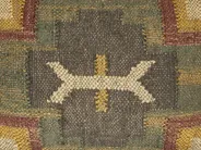 Throw Cushion PULICAT 30 x 50 cm Jute Green Oriental Pattern_848157