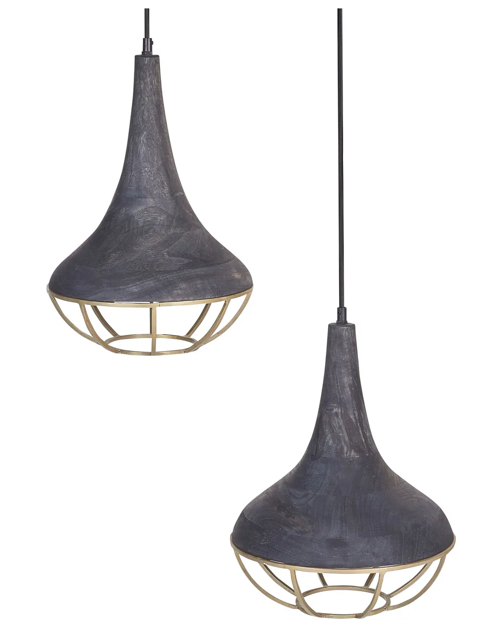 Pendant Lamp BAGMATI Mango Wood Black