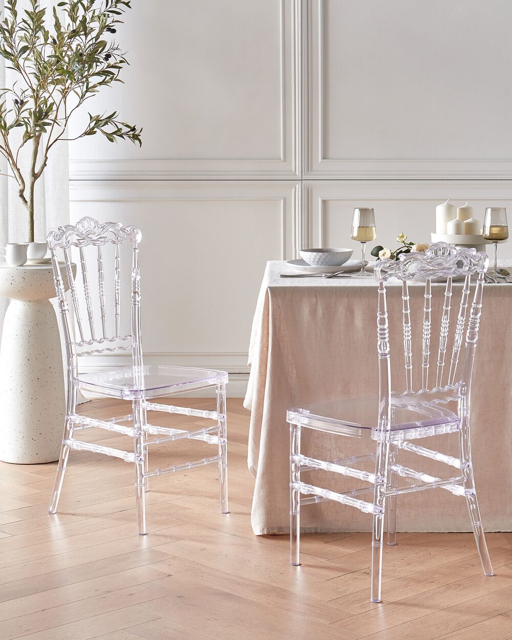 Set of 2 Dining Chairs MENDON Transparent
