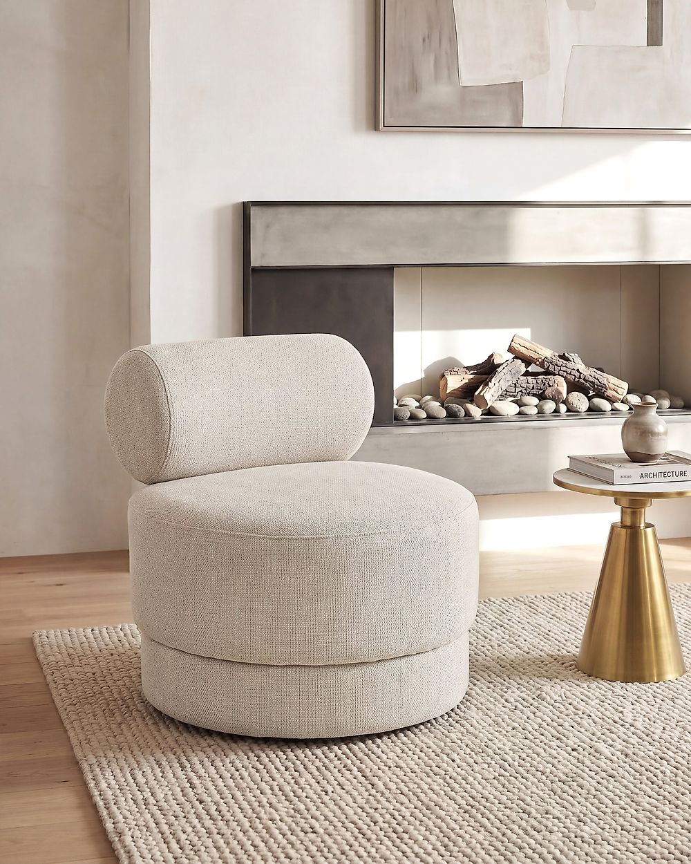 Armchair KARVIA  Fabric Light Beige