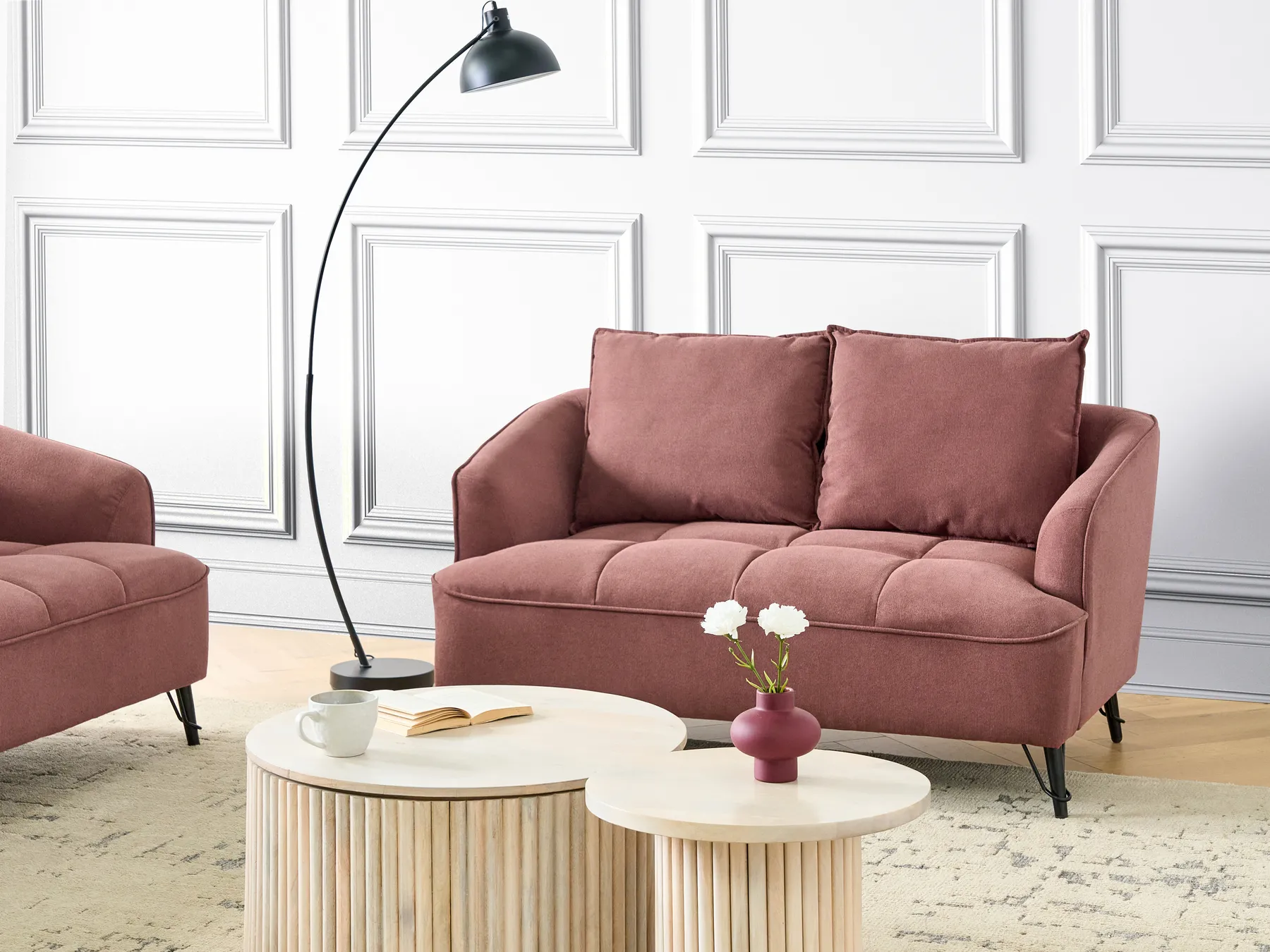 Soffa 2-sits HOBRO Vinröd_943430