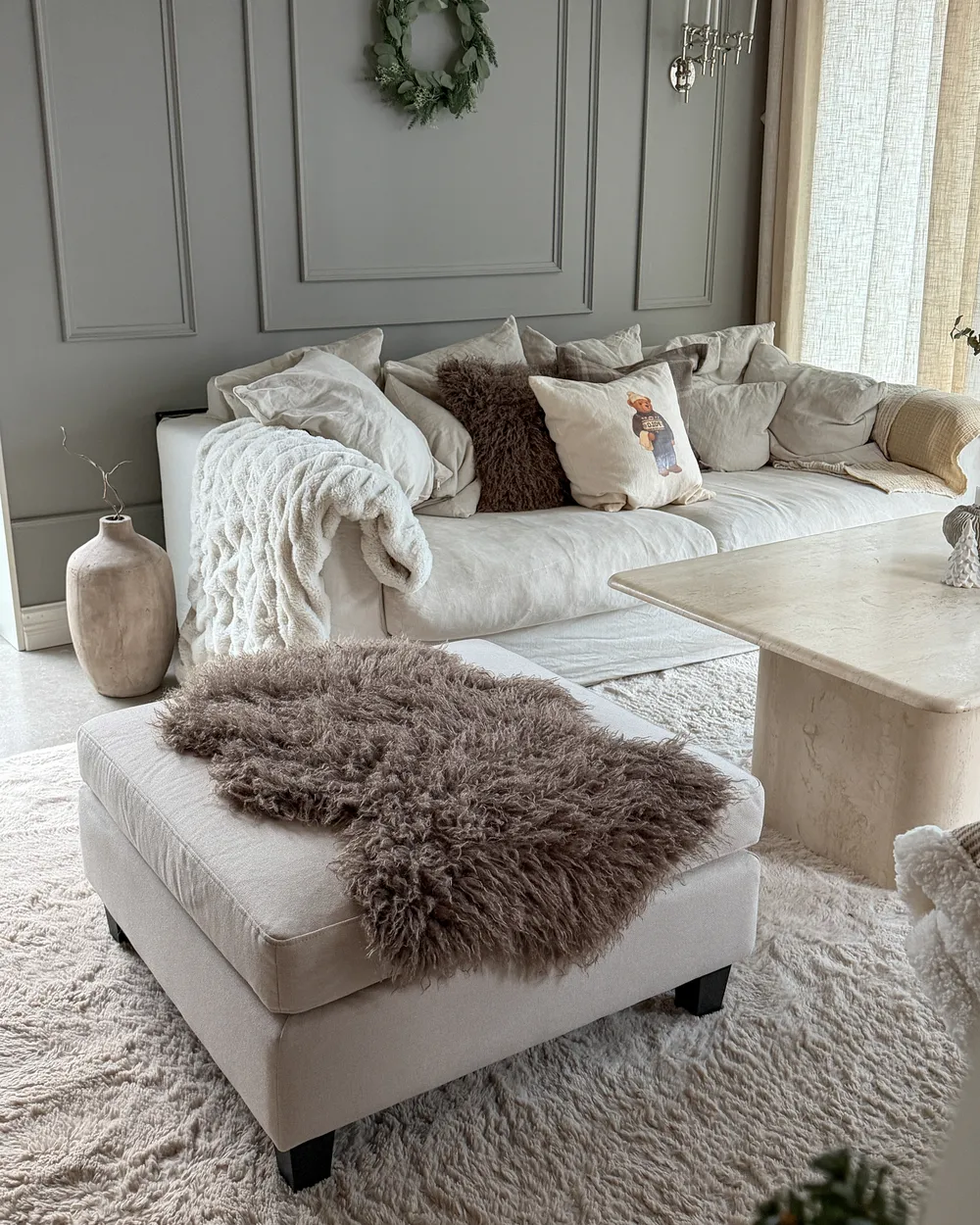 Ottoman UNSTAD Fabric Light Beige_1047282