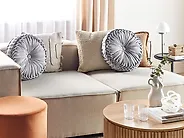 Throw Cushion UDALA 40 x 40 cm Velvet Grey Solid_1182449