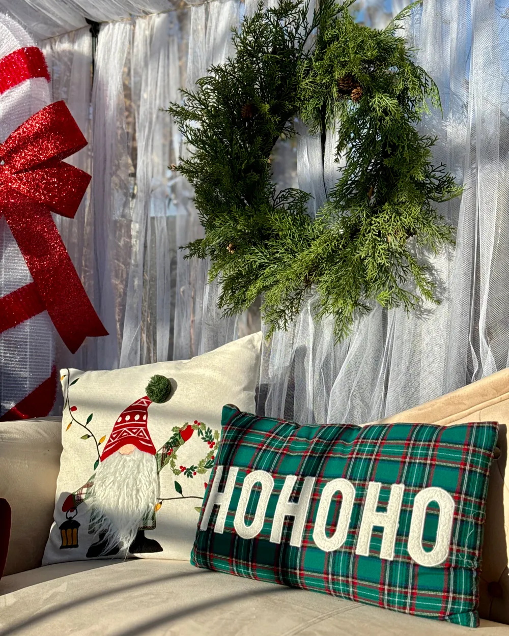Set of 2 Decorative Cushions JOYCANDY 30 x 50 cm Green Christmas Motif_1033780