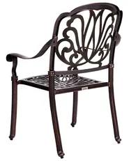 Set of 4 Garden Chairs with Cushions ANCONA Metal Dark Brown_765485
