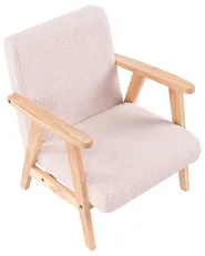 Kids Armchair LINDE Boucle Pastel Pink_989297
