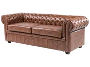 Soffa 3-sits CHESTERFIELD Konstläder Guldbrun_539887
