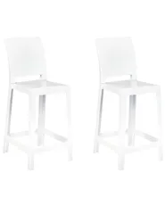 Set of 2 Bar Chairs WELLINGTON White_884218