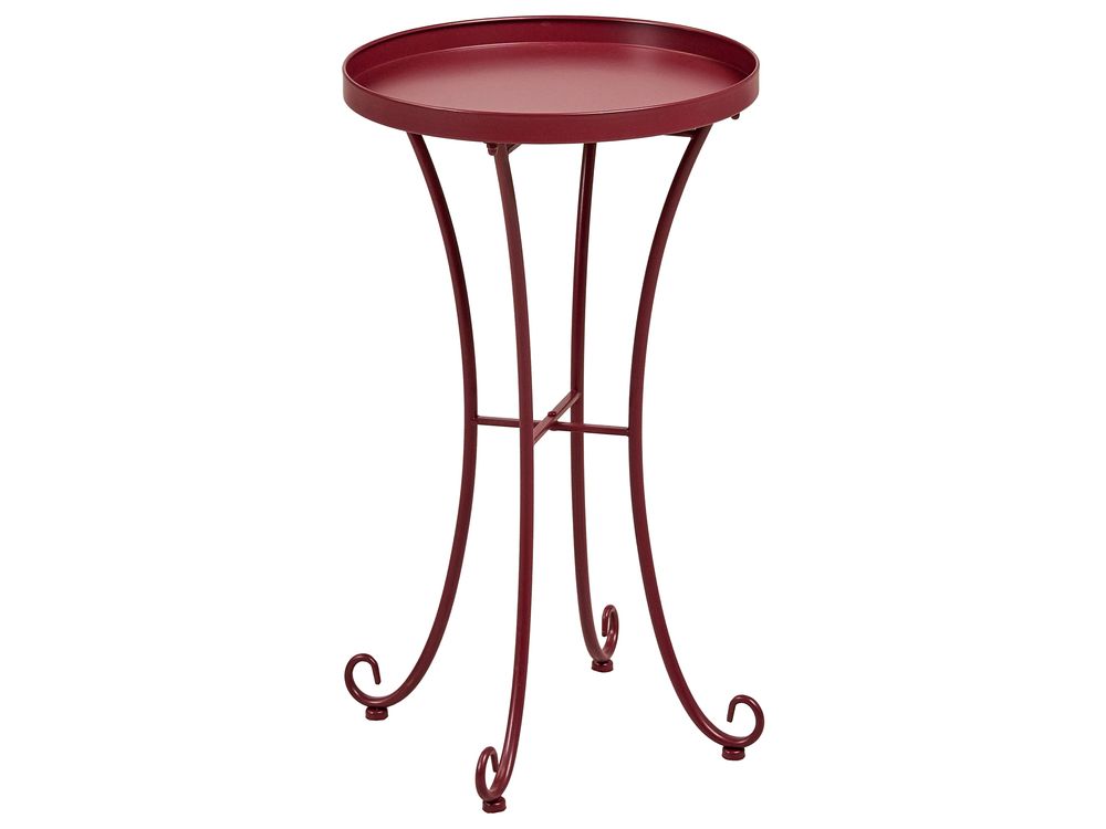 Garden Side Table CAVINIA 40 cm 40 cm Metal Burgundy