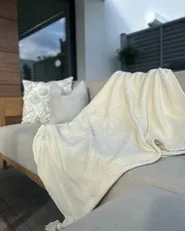 Bedspread KAZY Cotton 200 x 220 cm Beige_1014212