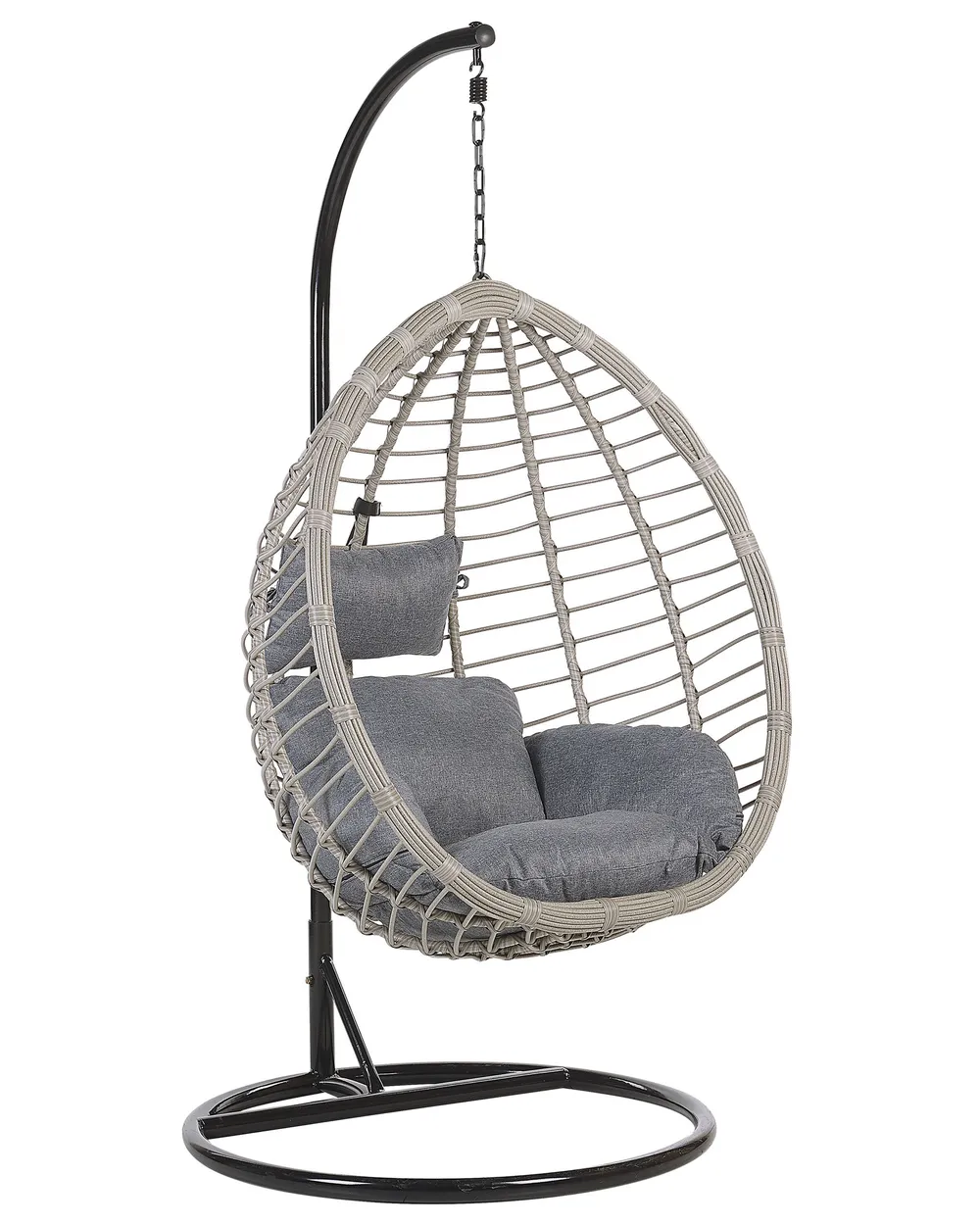 Hanging Chair with Stand TOLLO PE Rattan Grey