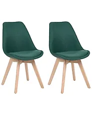 Set of 2 Dining Chairs DAKOTA II Fabric Green_1187009