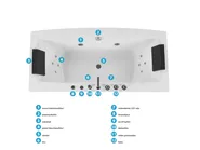Kulmaporeamme LED-valolla MOOR 173 x 81 cm Valkoinen_782685