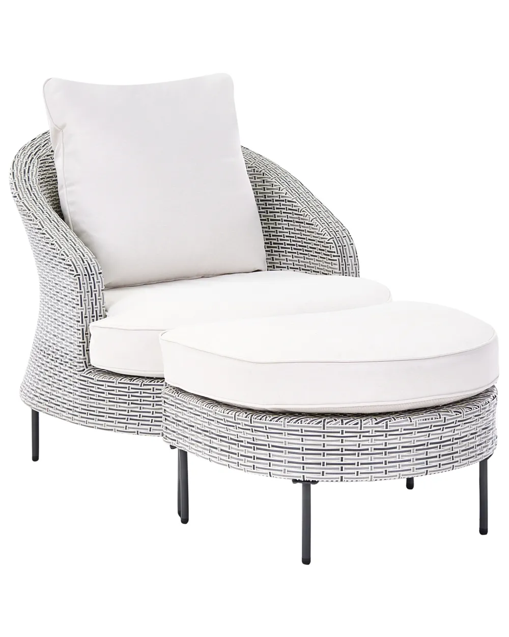 Garden Armchair with Ottoman ARCILLE PE Rattan Grey_1082776