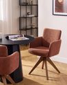 Set of 2 Dining Chairs Swivel EVELYN Boucle Orange