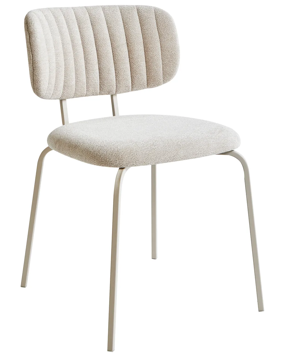 Set of 2 Dining Chairs IRINS Chenille Light Beige_968370