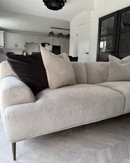 Sofa 3 Seater MATILA Fabric Light Grey_1005673
