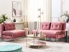 Living Room Set 3 Seater VESTFOLD Velvet Pink