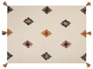 Pläd MUNGER Bomull 130 x 180 cm Beige_829271