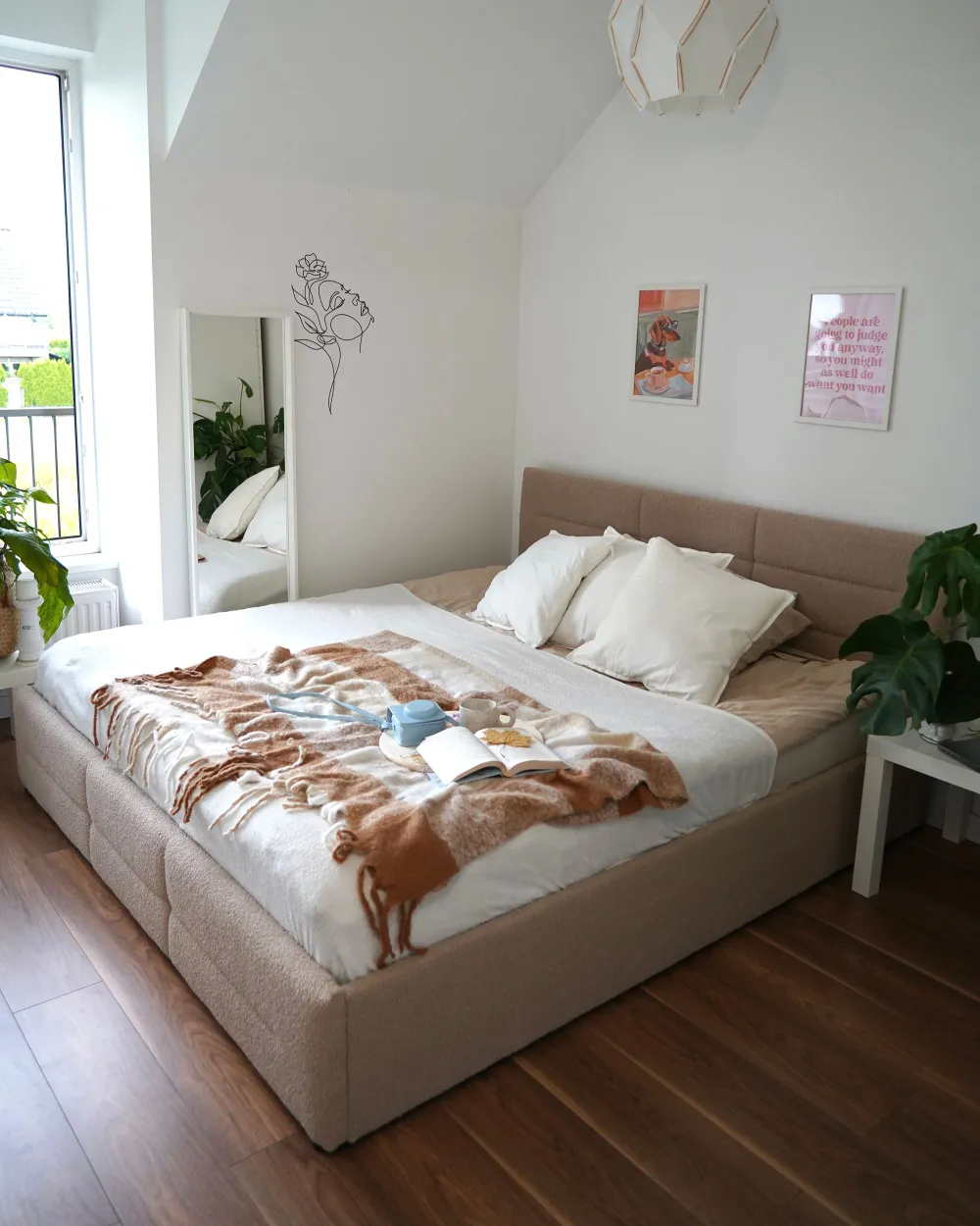 Säng med förvaring MASSOGNES Bouclé Beige 180 x 200 cm_1173932