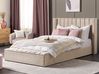 Bed with Storage Bench NOYERS Velvet Beige 180 x 200 cm (EU Super King)