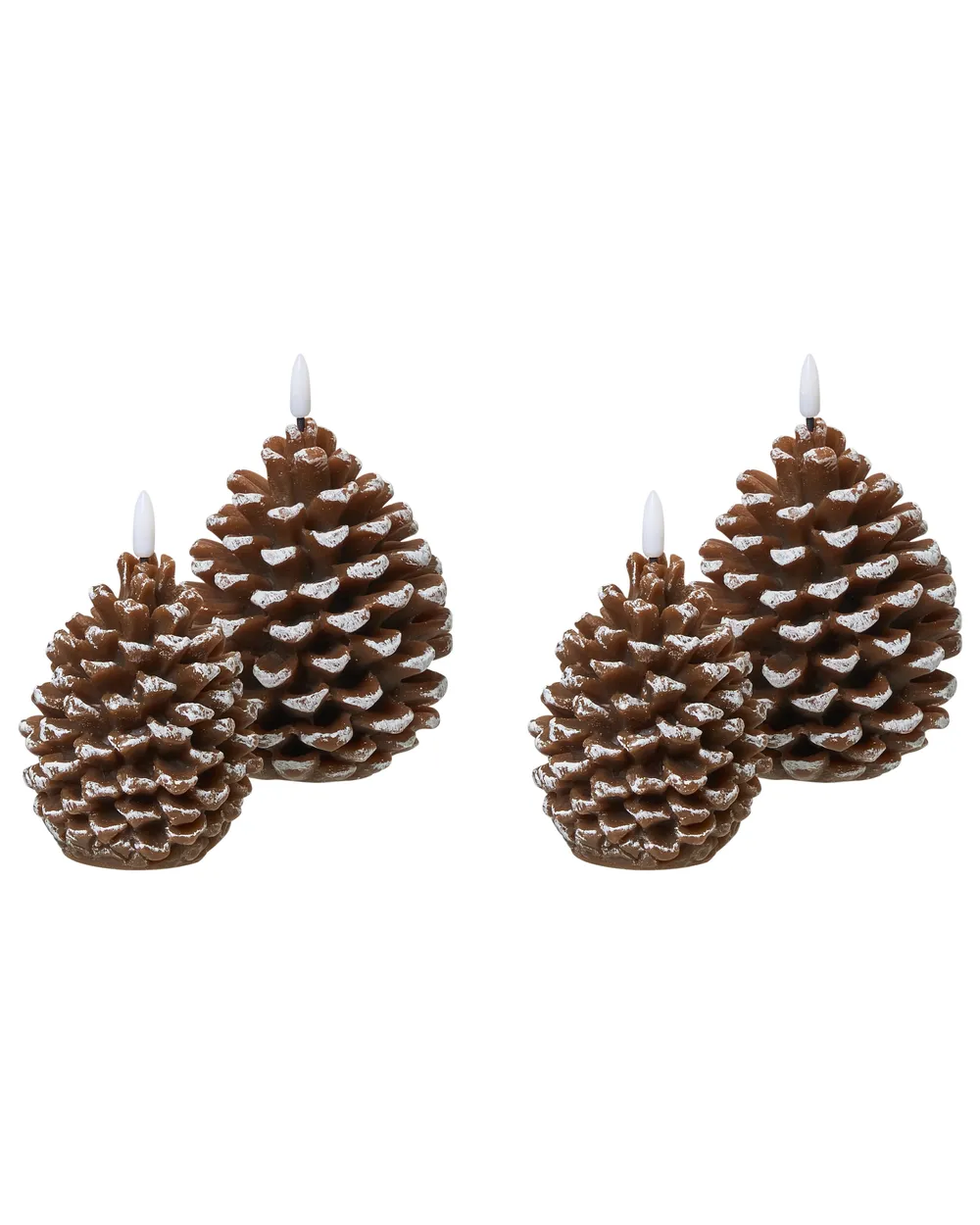 Set med 4 LED-ljus IVRESSE 15/12 cm Kotte Brun_1016087